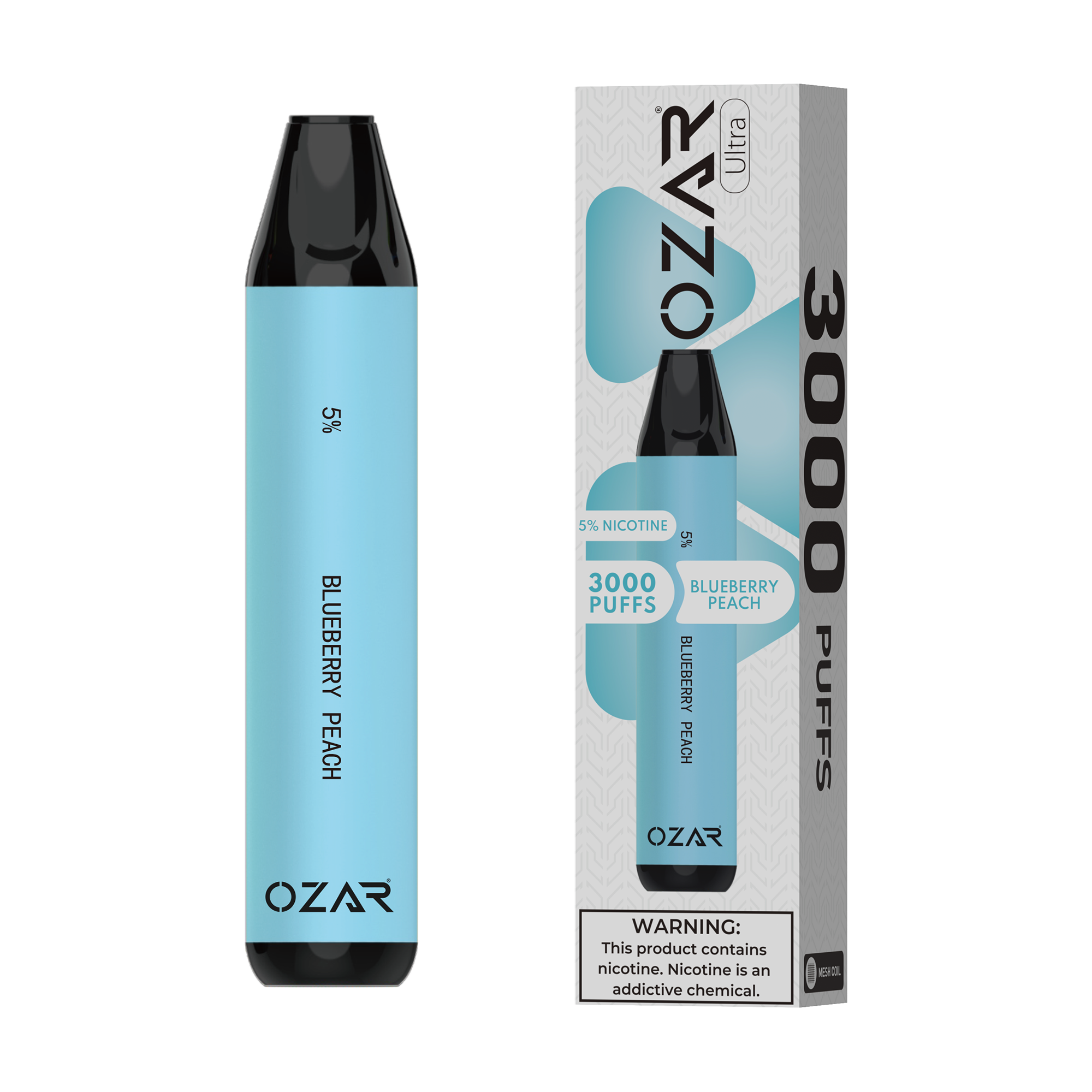 Ozar Ultra Disposable Vape Blueberry Peach 3000 Puffs